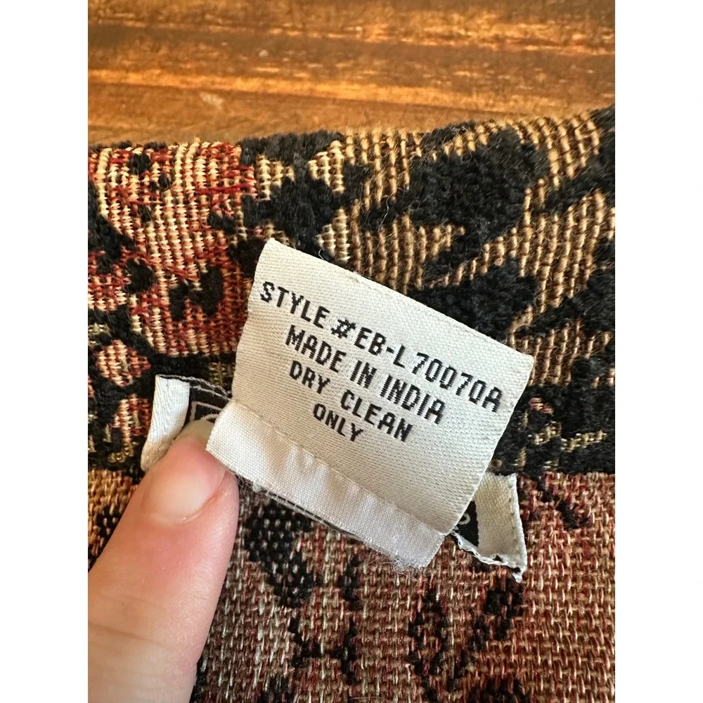 VINTAGE C.M.‎ Shapes Tapestry Jacket Floral Paisley Print Button Front Coat 18W